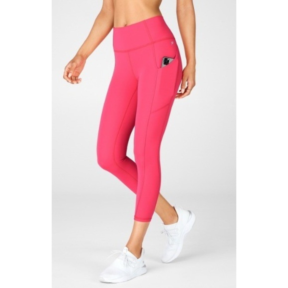 Fabletics Women's Sz Small Oasis PureLux High-Waisted Capri Legging Lipstick Red